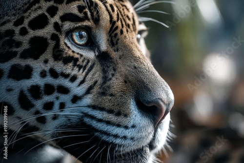 Portrait of a jaguar in a zoo