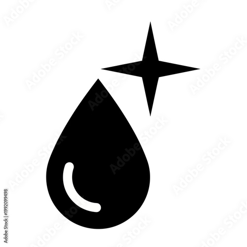 Clean Water Drop Icon Symbolizing Purity Freshness and Hygiene for Health and Environment Concepts