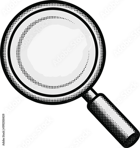 magnifying glass on white background, search tool