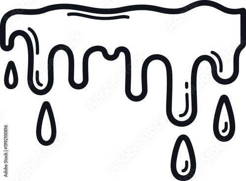 Melting abstract liquid drips with drops, dripping substance.