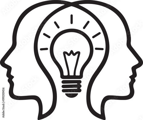 Unique creative idea lightbulb head icon