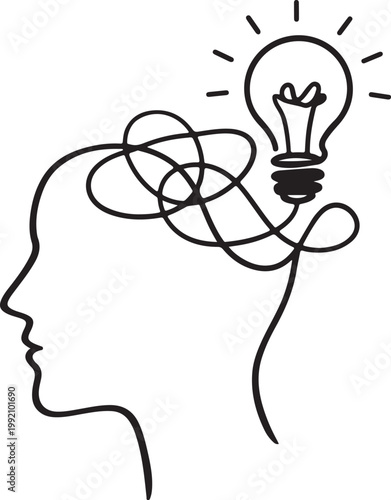Creative idea imagination lightbulb head logo