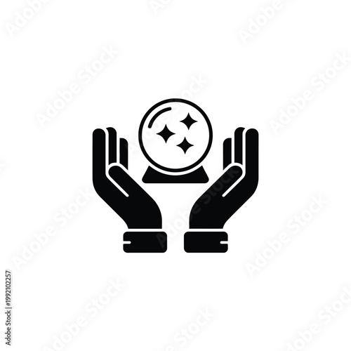 Hands holding a crystal ball a symbol of fortune telling