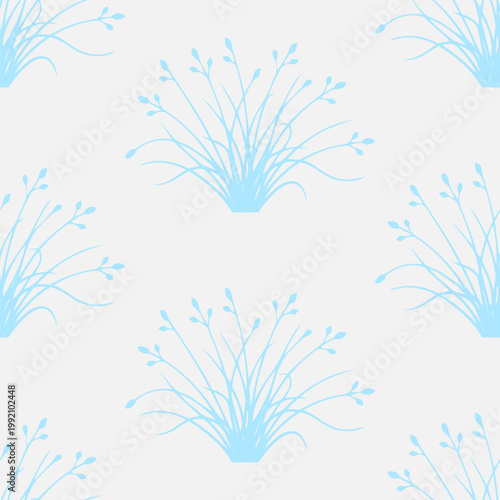 Delicate blue grass meadow pattern