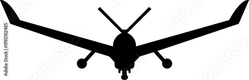 Fighter jet airplane aircraft aviation icon in black flat style featuring plane, jet, flight, warplane synonym elements for military, airforce and transport design use