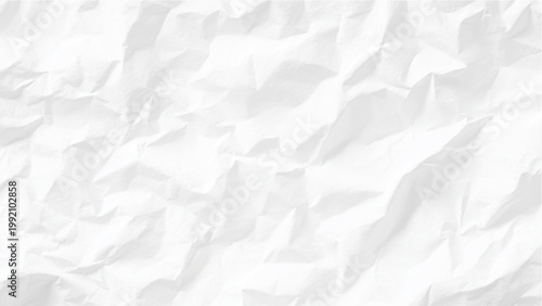 Crumpled white paper texture background with creases and folds