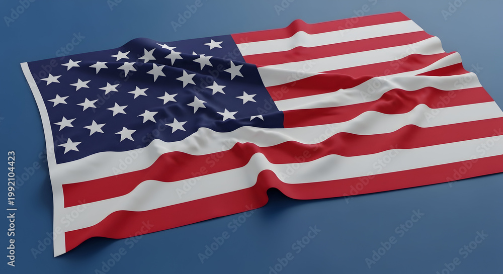 Obraz premium The American flag waving on a transparent background