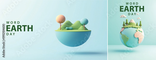 Elegant world art day background, World Earth Day Background for website, banner & social media template