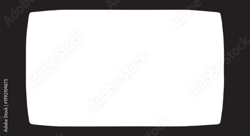 White square with rounded corners on black background