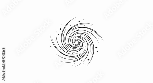 Swirling cosmic vortex with scattered stars