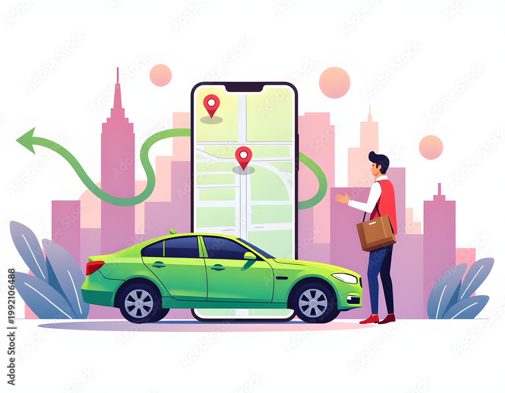 Naklejka premium E-hailing transportation