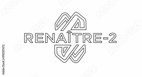 Stylized text "NAÎTRE-2" with abstract geometric shapes above and below