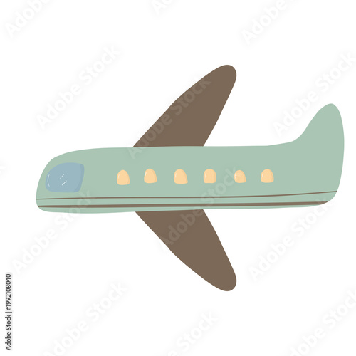 Airplane flat design travel clipart minimal aesthetic vacation illustration for travel planner sticker and social media design