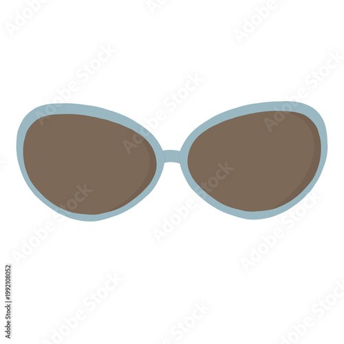 Minimal sunglasses flat design icon, summer travel aesthetic clipart for planner, social media, vacation concept