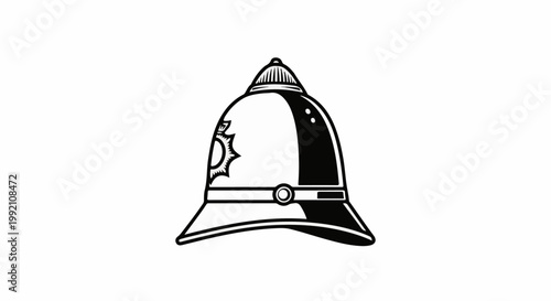 Stylized, vintage-style helmet icon with a crest