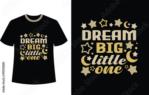Cute Baby T-shirt Vector Design Template with Hand Drawn Illustration for Kids Apparel 