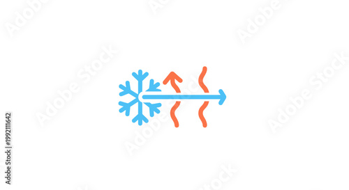 Temperature Control Vector Illustration Featuring Snowflake and Heat Waves Symbolizing HVAC Systems and Climate Regulation Technology for Modern Energy Efficiency Concepts