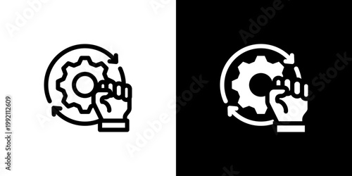 Resistance Management icon concept with flat Black White Background. Vector illustration.