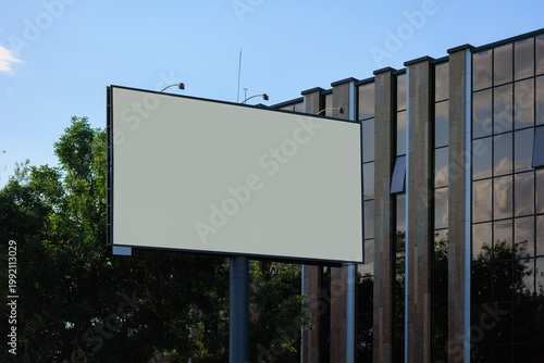 фотографія Background for design, billboards on city streets and along roads in the summer