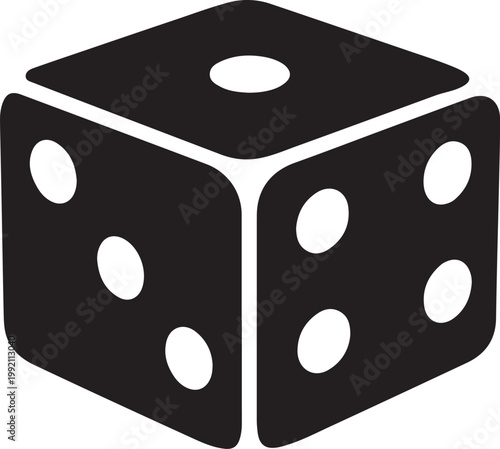 Black Dice Isolated on White