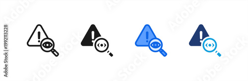 Hazard Identification icon multiple style collection. Vector illustration.