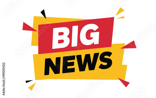 A vibrant graphic announces big news with bold lettering and dynamic shapes