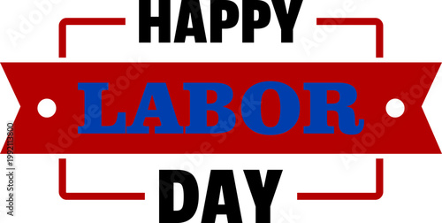 Happy Labor Day icon typography designs with USA flag elements, wrench tools and patriotic colors in red, blue and gray, perfect for holiday greetings, posters and celebration graphics.