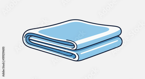 A simple blue and white folded cloth with a smooth texture