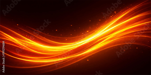 An abstract red and orange background features burning fire flames and glowing energy waves with a hot motion blur design on a black texture backdrop