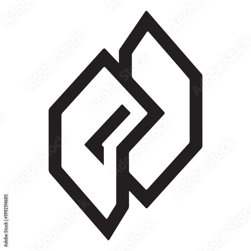 Abstract geometric black letter G icon or symbol vector illustration for modern business and technology branding