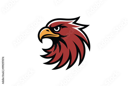 A fierce eagle head logo with a bold and striking design