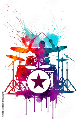 vector illustration of a musical instruments, drummer vector art