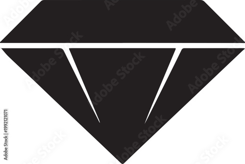 Black Diamond Shape with White Lines on White Background