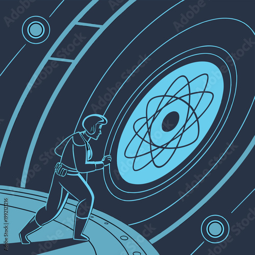 Futuristic Nuclear Fusion Energy Core Plasma Sphere Technology Background