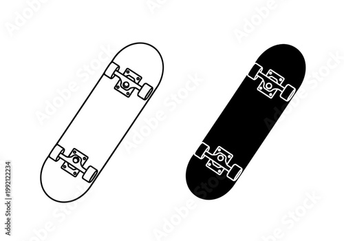 Vector illustration of two skateboards with different designs