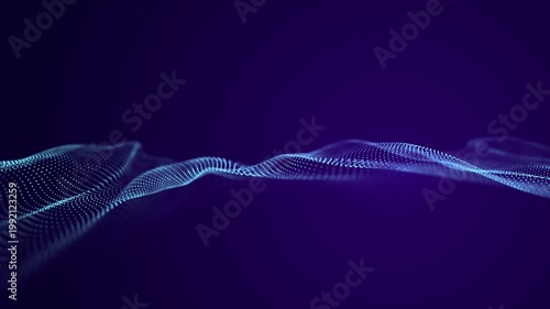 Futuristic wave of dots. Analytical presentation. Abstract technological background. 3D rendering.