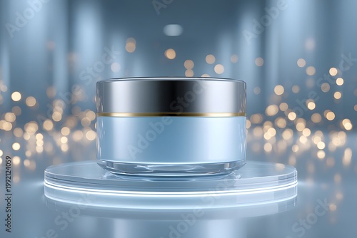 cosmetic jar with laboratory lighting clean premium composition
