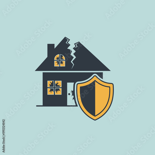 House with Shield for Protection.