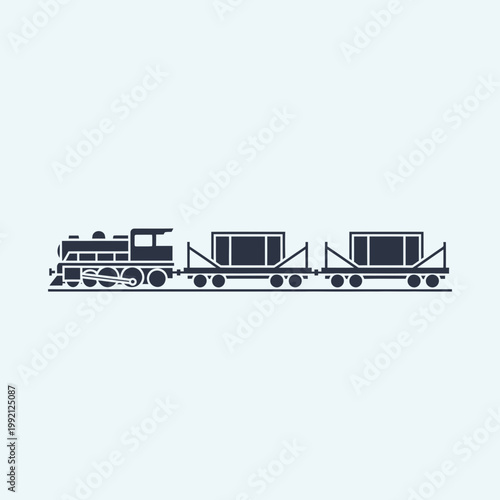 Locomotive Train with Cargo Cars.