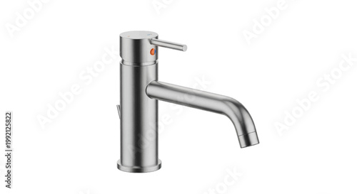 Vector illustration of modern chrome bathroom faucet on a transparent background