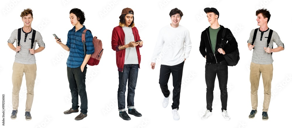 Obraz premium Casual diverse young men fashion