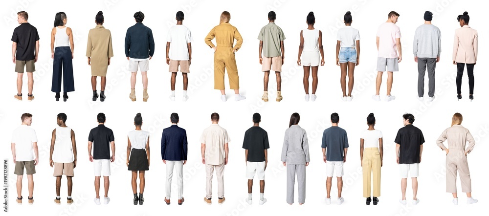 Naklejka premium Diverse fashion rear view