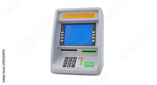 Vector illustration of toy atm machine for children on a transparent background