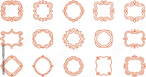 Ornamental Gothic Window and Doorway Frames with Medieval Castle Elements