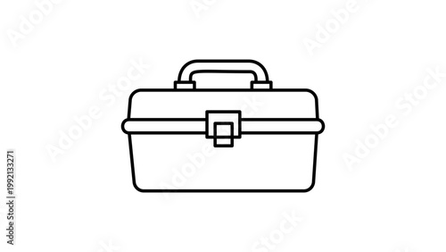 Fotografie Minimalist Tackle Box Vector Icon with Editable Stroke