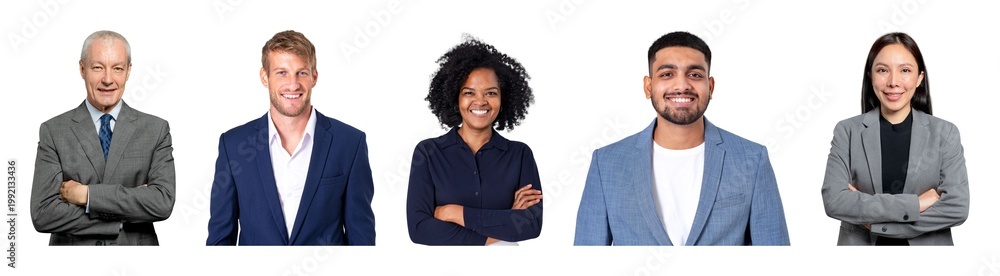 Obraz premium Diverse professionals in business attire