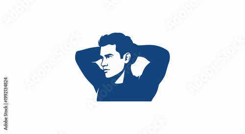 Stylish man with hands behind head, looking away