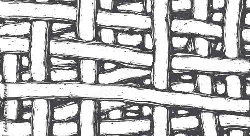 Black and white woven texture, rough brush strokes