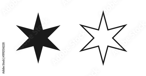 Star shape solid and line icon