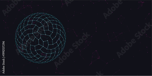 Orbital Tech: A captivating digital sphere, a symphony of interconnected lines and dots, suggesting a network of global connections or scientific exploration.